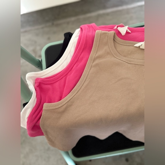 H&M Women's Ribbed Tank Tops - Pink, White, Tan, & Black - Picture 1 of 4